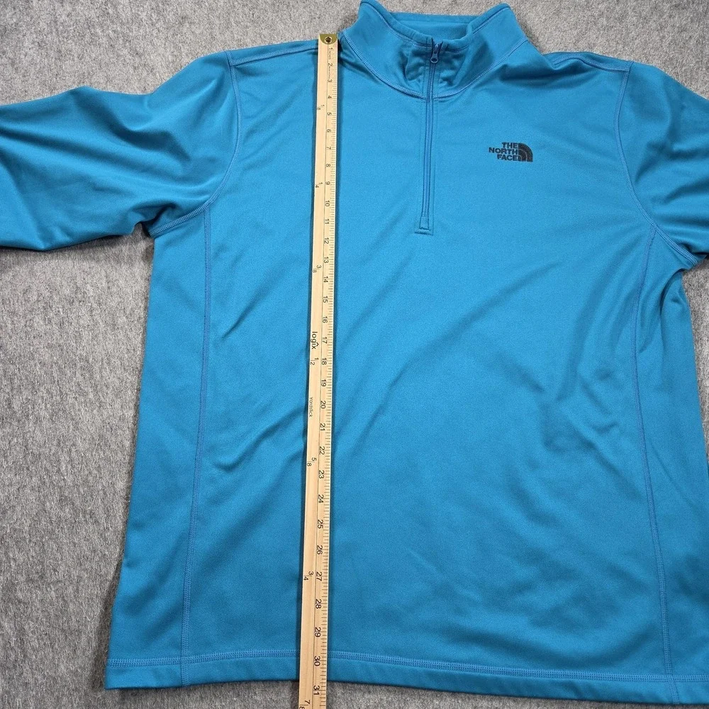 The North Face Pullover Mens 2XL Blue Long Sleeve Fleece 1/4 Zip Hiking Top